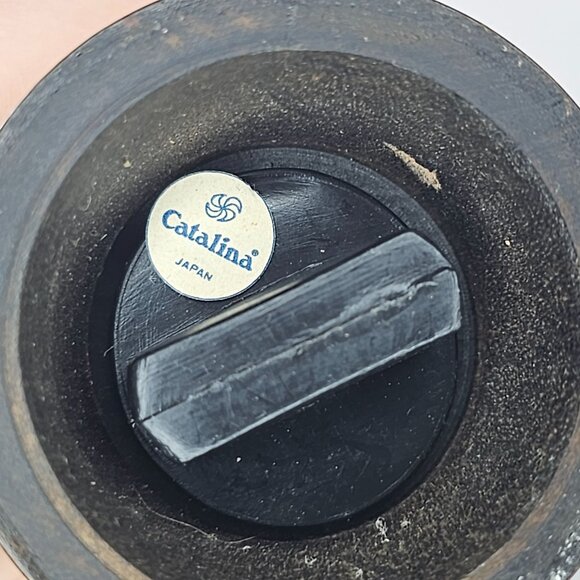 Vintage Catalina Japan Wooden Salt Pepper Grinder Set Metal Accents - Picture 7 of 8